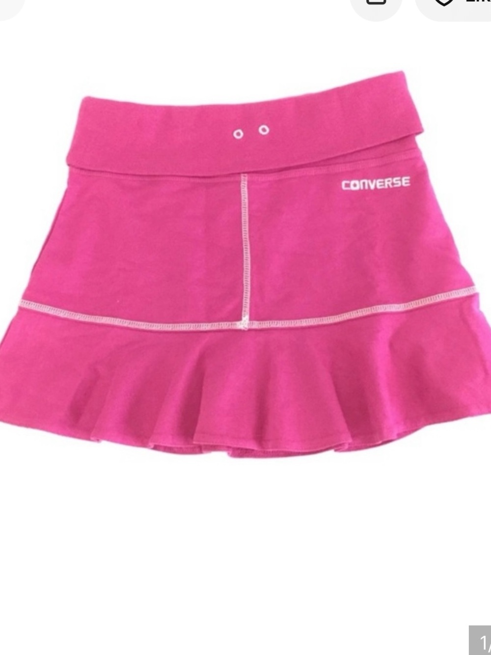 NWT Converse Pink Ruffle Hem Skater Skirt